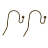E055 - 200 pcs Antique Bronze Earring Wire Hooks with Ball - 20x15mm - 20mm x 15mm - 21 Gauge Wire