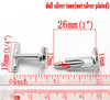 CU023 - Lot of 10 Silver Tone Cuff Links (5 pairs) - 12mm Glue Pad Bezel Setting