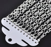 B012 - 10 pcs. Silver Plated Chain Link Bracelets with Lobster Clasps - 7 7/8 in (20 cm) - Style A - Claw Clasps