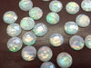 CA922 - 10 pcs Resin Round Embellishment Circle Cabochons Metal Mosaic Foil - White Multicolor - 12mm - Faceted