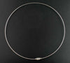 N015 - 10 pcs. Memory Wire Choker Coated Necklaces with Silver Screw Clasp - 18 inch - 1mm - THICK - Grey Silver Tone - HIGH QUALITY