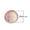 E108 - 10 pcs. Rose Gold Plated Earring Posts Studs Settings Bezels Cabochons Tacks- 8mm Glue Pad Setting