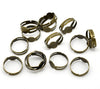 RB023 - 50 pcs. Antique Bronze ADJUSTABLE RING bases - Ring Size 6.25 - Glue Pad 8mm