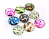 CA507 - 10 pcs Assortment of Circle Camouflage Pattern Glass Round Dome Seals Tiles Cabochons - 12mm - Style B