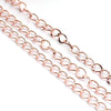 N011 - 10M (32.8 Ft) - Rose Gold Iron Twisted Link-Opened Chain - 6mm x 3mm (0.7mm Thick)