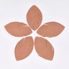 P413 - Brown REAL Leather Pigskin Dangle Pendants - Leaves - 80mm (3.15") - Great for Earrings or Dangles!