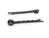 H018 - 50 pcs. Gunmetal Bobby Pins - 8mm Glue Pad - Ripple Pattern - 52mm x 8mm (2" x 0.3")