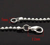 N087 - 12 pcs. Silver Plated Ball Chain Necklaces with Lobster Clasps - 51 cm (20 1/8") - Ball Size: 2.4mm - Claw Clasps