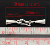 BA038 - 10 pcs (5 sets) - Silver Plated Bracelet and Necklace End Tips Caps Clasps - 36x5mm - For 3mm Cords