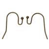 E055 - 200 pcs Antique Bronze Earring Wire Hooks with Ball - 20x15mm - 20mm x 15mm - 21 Gauge Wire