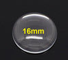 CA553 - 50 pcs. Circle Clear Round Glass Dome Seals Tiles - 16mm (0.63 in)