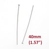 A059 - 100 pcs. 304 Stainless Steel Flat Head Pins - 40mm (1.57") - 21 Gauge (0.7mm Thick) - Tarnish Resistant!