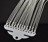N087 - 12 pcs. Silver Plated Ball Chain Necklaces with Lobster Clasps - 51 cm (20 1/8") - Ball Size: 2.4mm - Claw Clasps