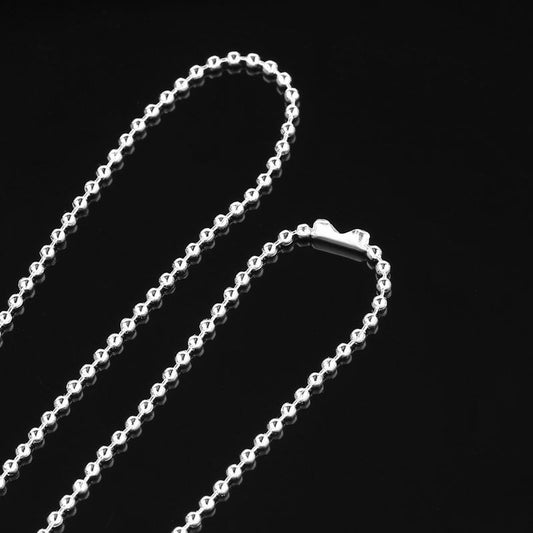 N3001 - 12 pcs. Silver Plated Ball Chain Necklaces - 80cm (31.5") - 2mm Ball