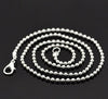 N087 - 12 pcs. Silver Plated Ball Chain Necklaces with Lobster Clasps - 51 cm (20 1/8") - Ball Size: 2.4mm - Claw Clasps
