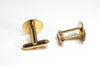 CU022 - Lot of 12 Gold Plated Cuff Links (6 pairs) - 15mm Glue Pad