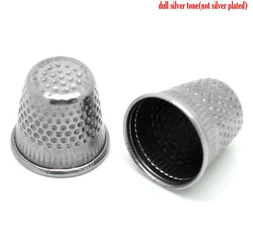 T046A - 30pcs Silver Tone Sewing Thimbles - 19x18mm