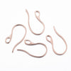 E429 - 10 pcs 304 Stainless Steel Earring Hooks with Loop Hole - Rose Gold - 22mm x 11mm - Hole Size: 2.5mm x 3.5mm - Tarnish Resistant!