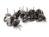 E144 - 10 pcs. Gunmetal Earring Posts Studs Settings Bezels Cabochons Tacks- 8mm Glue Pad Setting - Includes Rubber Backs!