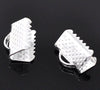 BA011 - 100 pcs. Silver Plated Textured Ribbon Crimp End Caps - 10mm x 8mm - Perfect for 3/8" (10mm) Ribbons and Cords!