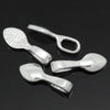 BA053 - 100 pcs. Silver Plated Small Spoon Tag Glue On Bails - 16x5.5mm