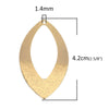 P2004 - 10 pcs. Gold Plated Leaf Metal Pendants Dangle Charms Pendants - 42mm x 25mm (1.65" x 1") - Great for Statement Earrings &amp; Dangles!