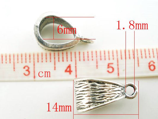 P289 - 50 pcs. Antique Silver Dangle Triangle Slider Spacer Bails with Loop - 14mm x 7mm