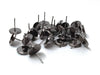 E144 - 10 pcs. Gunmetal Earring Posts Studs Settings Bezels Cabochons Tacks- 8mm Glue Pad Setting - Includes Rubber Backs!