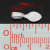 BA053 - 100 pcs. Silver Plated Small Spoon Tag Glue On Bails - 16x5.5mm