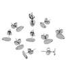 E223 - 10 pcs. (5 pairs) 304 Stainless Steel Teardrop Earring Posts/Bases/Studs/Settings with Backs - 8mm x 5mm - Hole for Dangles - Hypoallergenic