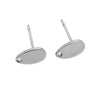 E223 - 10 pcs. (5 pairs) 304 Stainless Steel Teardrop Earring Posts/Bases/Studs/Settings with Backs - 8mm x 5mm - Hole for Dangles - Hypoallergenic