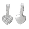 BA054 - 200 pcs. Silver Plated Small Heart Tag Glue On Bails - 16mm x 8mm