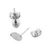 E223 - 10 pcs. (5 pairs) 304 Stainless Steel Teardrop Earring Posts/Bases/Studs/Settings with Backs - 8mm x 5mm - Hole for Dangles - Hypoallergenic