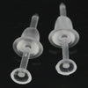 E280 - 2000 pcs (1000 Pairs) Clear Plastic Earring Posts with Back Stoppers - 12mm x 3mm - 3mm Glue Pad Base