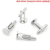 CU020 - Lot of 12 Silver Tone Cuff Links (6 pairs) - 10mm Glue Pad
