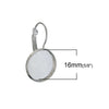 E145 - 10 pcs. Silver Plated Earring Clips Settings Lever Back Bezels Cabochons - 16mm Glue Pad Setting