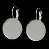 E224 - 10 pcs. Silver Plated Earring Clips Settings Lever Back Bezels Cabochons - 20mm Glue Pad Setting - Made of Copper!