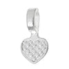 BA054 - 200 pcs. Silver Plated Small Heart Tag Glue On Bails - 16mm x 8mm
