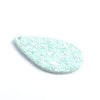 P1194 - 10 pcs. Teal Glitter Faux Leather Dangle Charms Pendants - Teardrop - 56mm (2.2") - Great for Light Earrings - Double-Sided - Solid