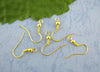 E433 - 200 pcs Gold Plated Earring Hooks with Spring and Ball - 18mm x 19mm - Fish Hooks - Parallel Loop