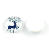 CA579 - 10 pcs Assortment of Circle Christmas Glass Round Dome Seals Tiles Cabochons - 12mm - Set 4 - Winter Raindeer