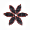 P204 - 4 pcs. Black REAL Leather Cowhide over Wood Dangle Pendants - Rattan - Marquise - 46mm (1.81") - Great for Earrings or Dangles!