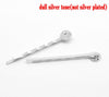 H019 - 50 pcs. Silver Tone Bobby Pins - 8mm Glue Pad - Ripple Pattern - 50mm x 8mm (2" x 0.3")