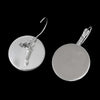 E224 - 10 pcs. Silver Plated Earring Clips Settings Lever Back Bezels Cabochons - 20mm Glue Pad Setting - Made of Copper!