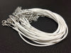 N056 - 20 pcs. White Waxen Waxed Cord Bracelets - 7.25 inch (18.5 cm) - 7 1/4"