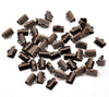 BA022 - 100 pcs. Antique Copper Textured Ribbon Crimp End Caps - 10mm x 8mm - Perfect for 3/8" (10mm) Ribbons and Cords!