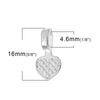 BA054 - 200 pcs. Silver Plated Small Heart Tag Glue On Bails - 16mm x 8mm