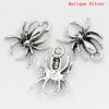 P240 - 50 pcs. Antique Silver Spider Charms Pendants - 18mm x 14mm