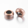 BD025 - 50 pcs Antique Copper Metal Smooth Ball Spacer Beads - 10mm x 6mm - Large Hole: 5mm - Fits European Cords and Paracord!