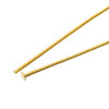A057 - 100 pcs. Gold Plated Flat Head Pins - 50mm (2 inch) x 0.8mm - 20 Gauge